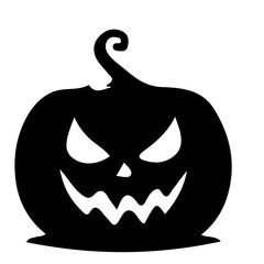 Creepy Halloween Pumpkin Silhouette Vector