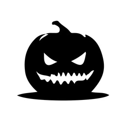 Creepy Halloween Pumpkin Silhouette Vector