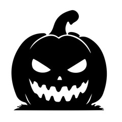 Creepy Halloween Pumpkin Silhouette Vector