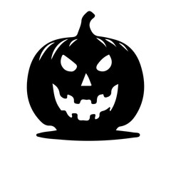 Creepy Halloween Pumpkin Silhouette Vector
