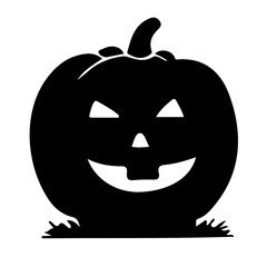 Creepy Halloween Pumpkin Silhouette Vector
