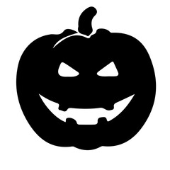 Creepy Halloween Pumpkin Silhouette Vector