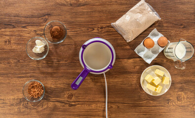 Baking Gingerbread Bundt Cake with Caramel Frosting Ingredients