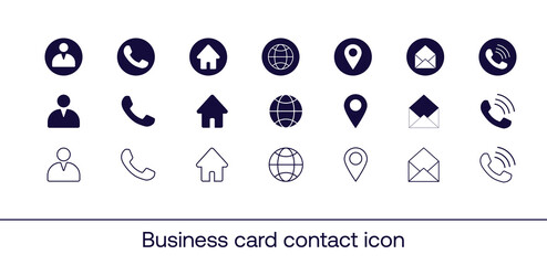 Business card contact icon