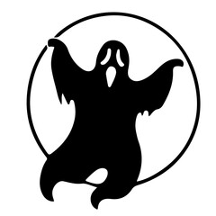 Spooky Ghost Silhouette Vector
