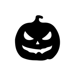 Creepy Halloween Pumpkin Silhouette Vector