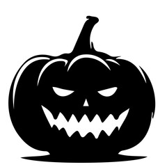 Creepy Halloween Pumpkin Silhouette Vector