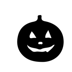 Creepy Halloween Pumpkin Silhouette Vector