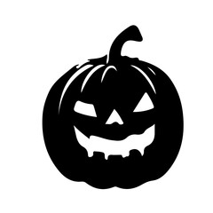 Creepy Halloween Pumpkin Silhouette Vector