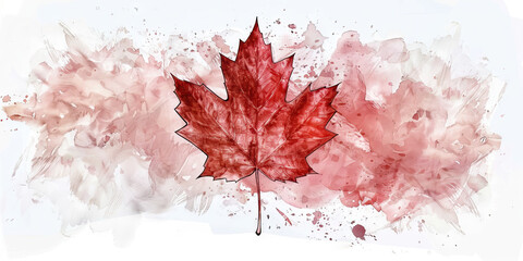 The Maple Leaf: The Flag of Canada as a Symbol of Diversity and Unity - Imagine the flag of Canada with its red maple leaf, symbolizing Canada's natural beauty, diversity, and unity