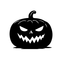 Creepy Halloween Pumpkin Silhouette Vector