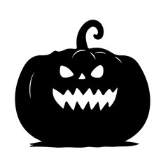 Creepy Halloween Pumpkin Silhouette Vector