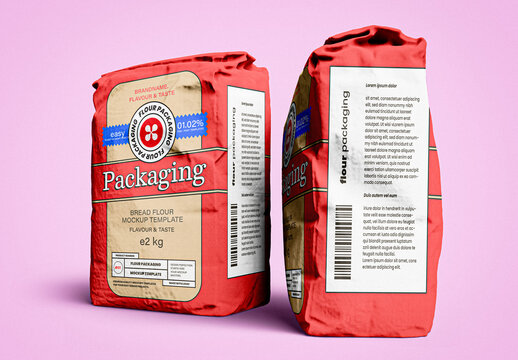 Flour Packaging Set Mockup
