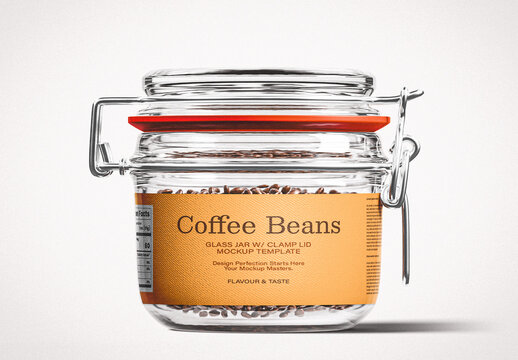 Small Coffee Glass Jar Mockup