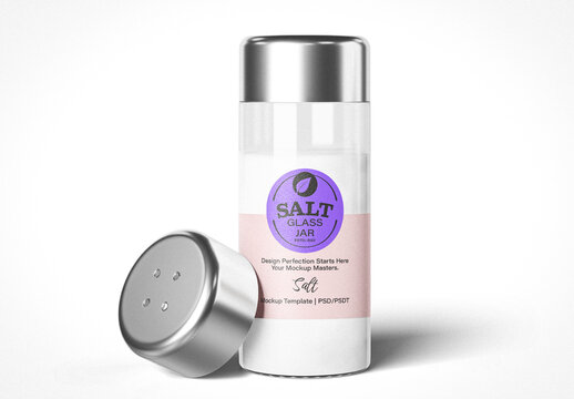 Salt Glass Jar Mockup