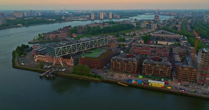 Aerial view of Rotterdam, The Netherlands. Urban overview