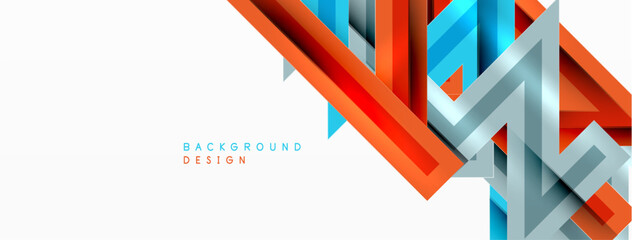 Line zig zag dynamic geometric abstract background. Colorful lines with shadow and light effects, various routes concept. Vector Illustration For Wallpaper, Banner, Background, Card