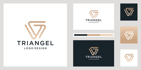 Initial Letter G triangel modern logo design inspiration