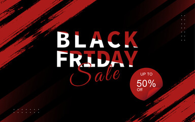 Black Friday discount banner design. Sales banner  modern illustration isolated on black background. Design template for Black Friday .
