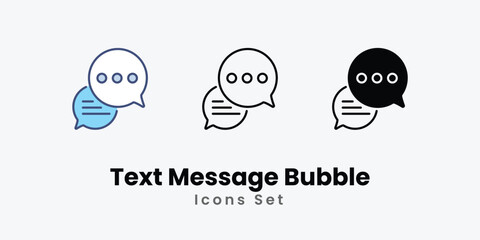 Text Message Bubble icons vector set stock illustration.
