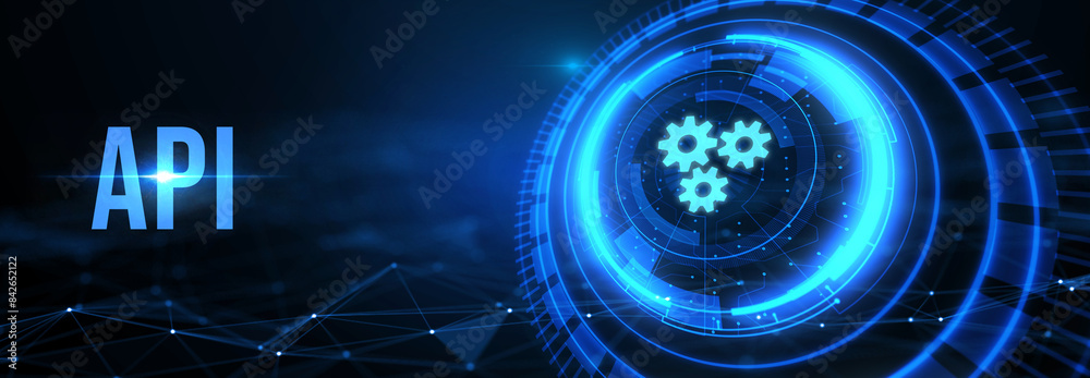 Wall mural api - application programming interface. software development tool. business, modern technology, int