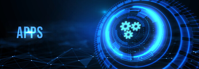 Business, Technology, Internet and network concept. APPS abbreviation. Modern technology concept. 3d illustration