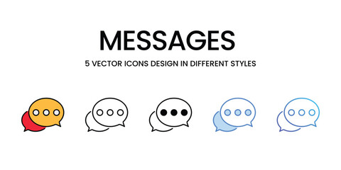 Messages icons vector set stock illustration.