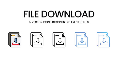 File Download icons vector set stock illustration.