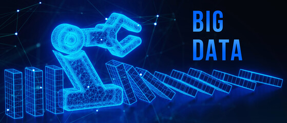 Business, Technology, Internet and network concept. Big Data Internet Information. 3d illustration