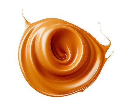 Melted caramel sauce swirl illustration picture material

