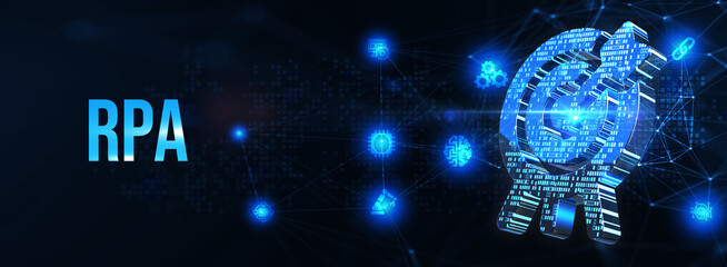 RPA Robotic process automation innovation technology concept. Business, technology, internet and networking concept. 3d illustration