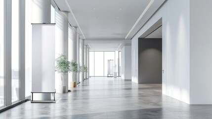 Office Hall Roll up Standee Banner Mockup