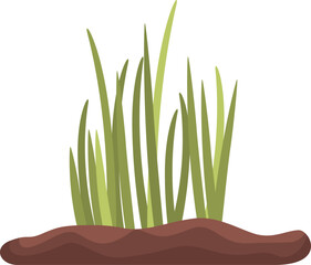 Illustration of green grass growing from the ground, isolated on white background