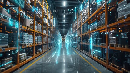 Futuristic Technology Retail Warehouse: Digitalization and Visualization of Industry 4.0 Process that Analyzes Goods