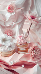 Ethereal Delights: Abstract Digital Sculpture of Beauty-Inspired Confectionery with Artistic Pastries and Sweets