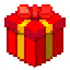Fototapeta premium red pixel gift box