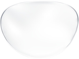 3d glass clear transparent blob shape. Realistic glossy drop bubble isolated illustration. Pure shiny set with white reflection. Modern fluid gloss effect texture plate figure mockup. Round template