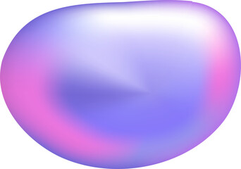 Obraz premium 3d gradient liquid blob shape. Abstract holographic iridescent fluid bubble form. Chrome fluorescent hologram geometry object. Chameleon effect set. Chromatic metal multicolor surface texture