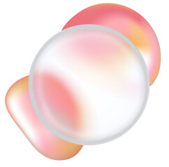 3d blur glassmorphism blob frame design with rectangle and circle shape abstract vector. Digital template with fluid glass glossy element interface mockup. Card and sphere icon set for app screen