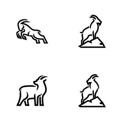 Goat Line Logo icon design illustration template