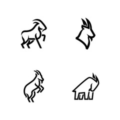 Goat Line Logo icon design illustration template