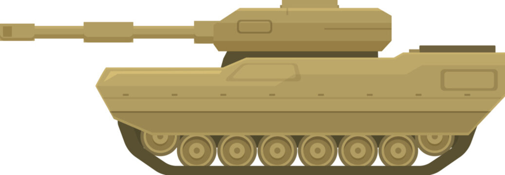 recommend clip art: Heavy armored military tank with a huge gun, standing in position, ready to attack