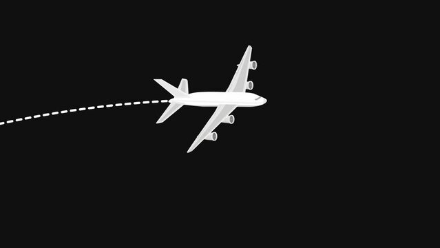 Airplane route. The plane hovered on the dotted line. the plane passed