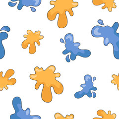 Splash colorful spot. Seamless pattern. Decorative fluid shape. Vector drawing. Design ornaments.