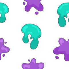 Splash colorful spot. Seamless pattern. Decorative fluid shape. Vector drawing. Design ornaments.