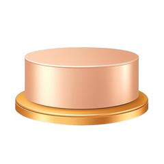 A simple, elegant, round pedestal in gold and pink tones. Perfect for showcasing products or displaying awards.