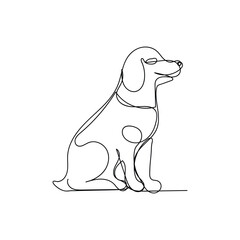 dog one line art design, logo design minimal design 