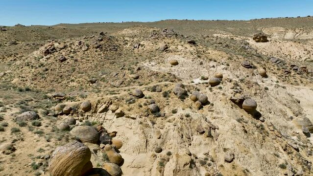The unusual valley of balls, which stretches in the Torysh tract, is considered one of the most mysterious places in the Mangystau region, Kazakhstan.
