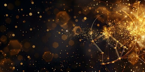 Abstract gold and black Sagittarius zodiac sign on polygonal background. Concept Astrology, Zodiac Signs, Sagittarius, Abstract Art, Polygonal Backgrounds