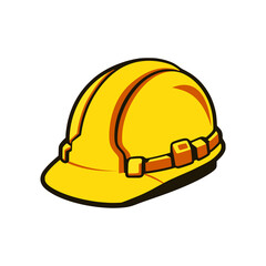 yellow helmet safety work sticker tshirt vector illustration template design